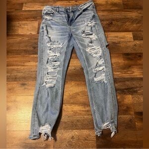 American Eagle Outfitters Light Blue Distressed Skinny Jeans